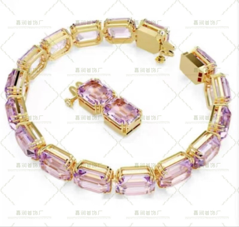 Millenia colección exagerada collar pulsera de cristal de color gradiente lujoso ligero de alto nivel transfronterizo