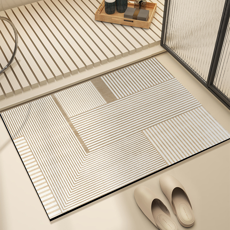 Alfombra de baño de lujo ligera de alta calidad, puerta de baño absorbente de agua resistente al desgaste antideslizante alfombra de barro de diatomas doméstica