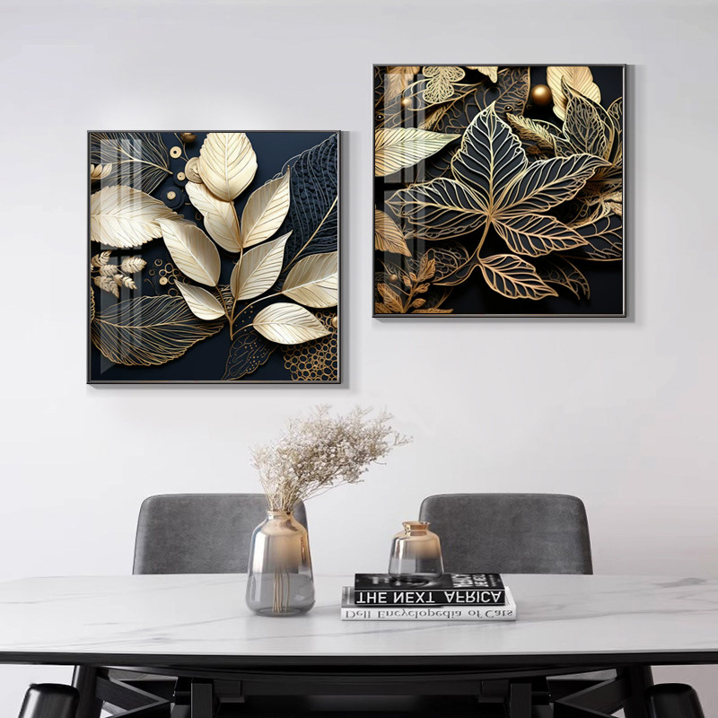 Nuevo lujo ligero atmósfera del restaurante cuelgan pinturas de alta sensación de sala de estar mural dormitorio pintura de cabezal de cama cuadrada pintura decorativa tridimensional image 3