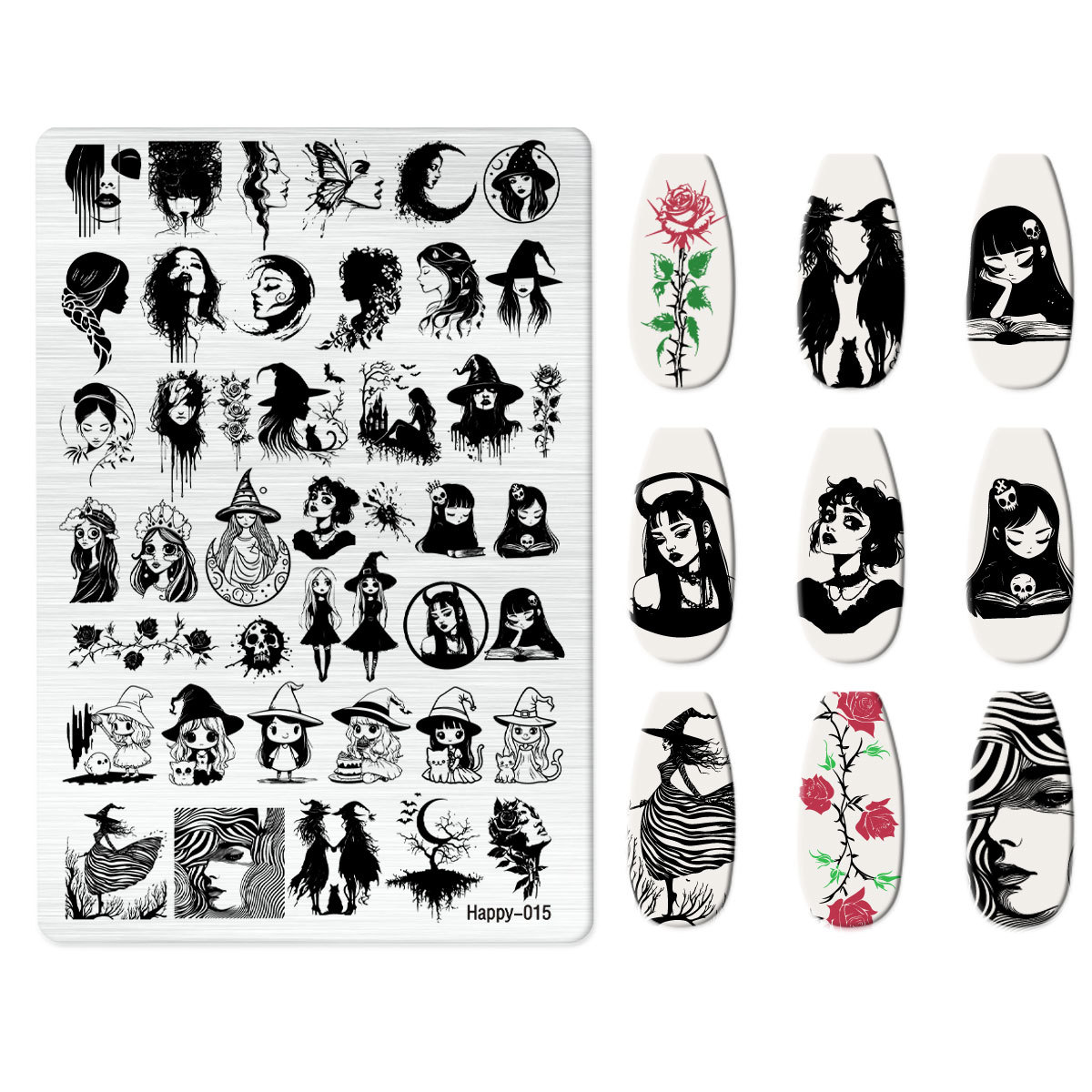 Xiaohongshu's Popular Jingtian Nail Art Stamping Plate Kt Cat Nail Art Bow Cartoon Line Frosted Stamping Plate