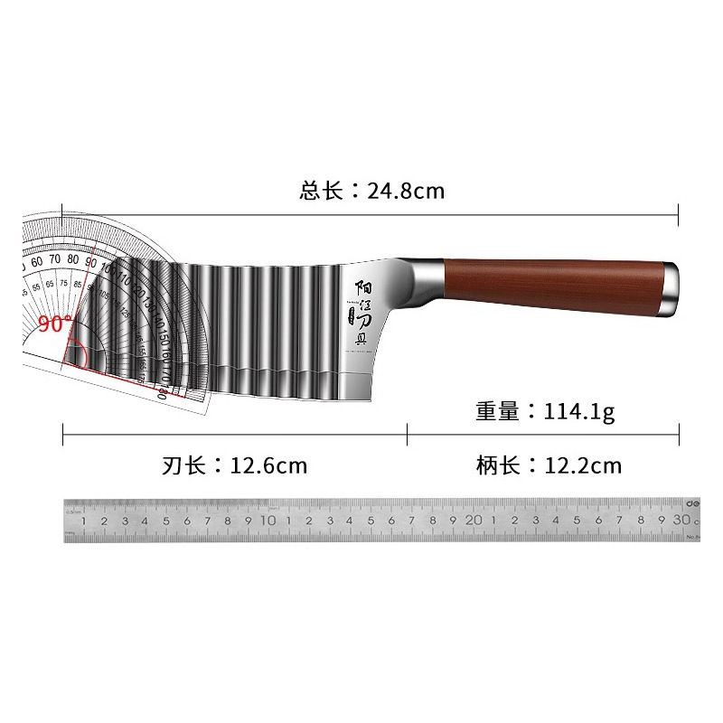304ステンレスのジャガイモの刀の波の刀の波の刀の波の刀の狼の歯の包丁は厚い家庭の刃物の台所の料理用の代行をプラスします。|undefined