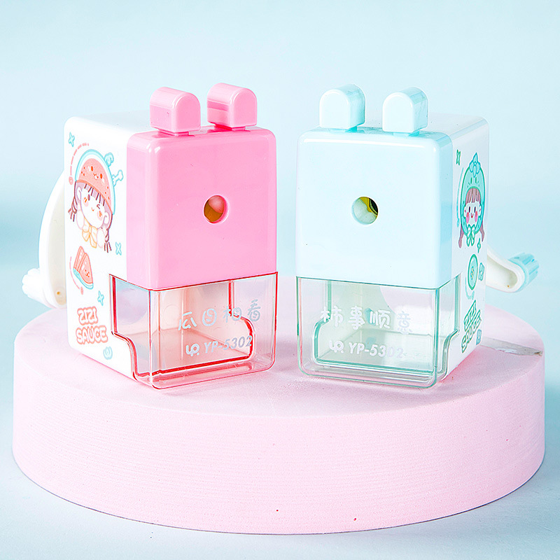 YP-5302 fruta niña Sacapuntas de lápiz de mano de los niños pluma automática alimentación sacapuntas Sacapuntas de lápiz de forma Linda
