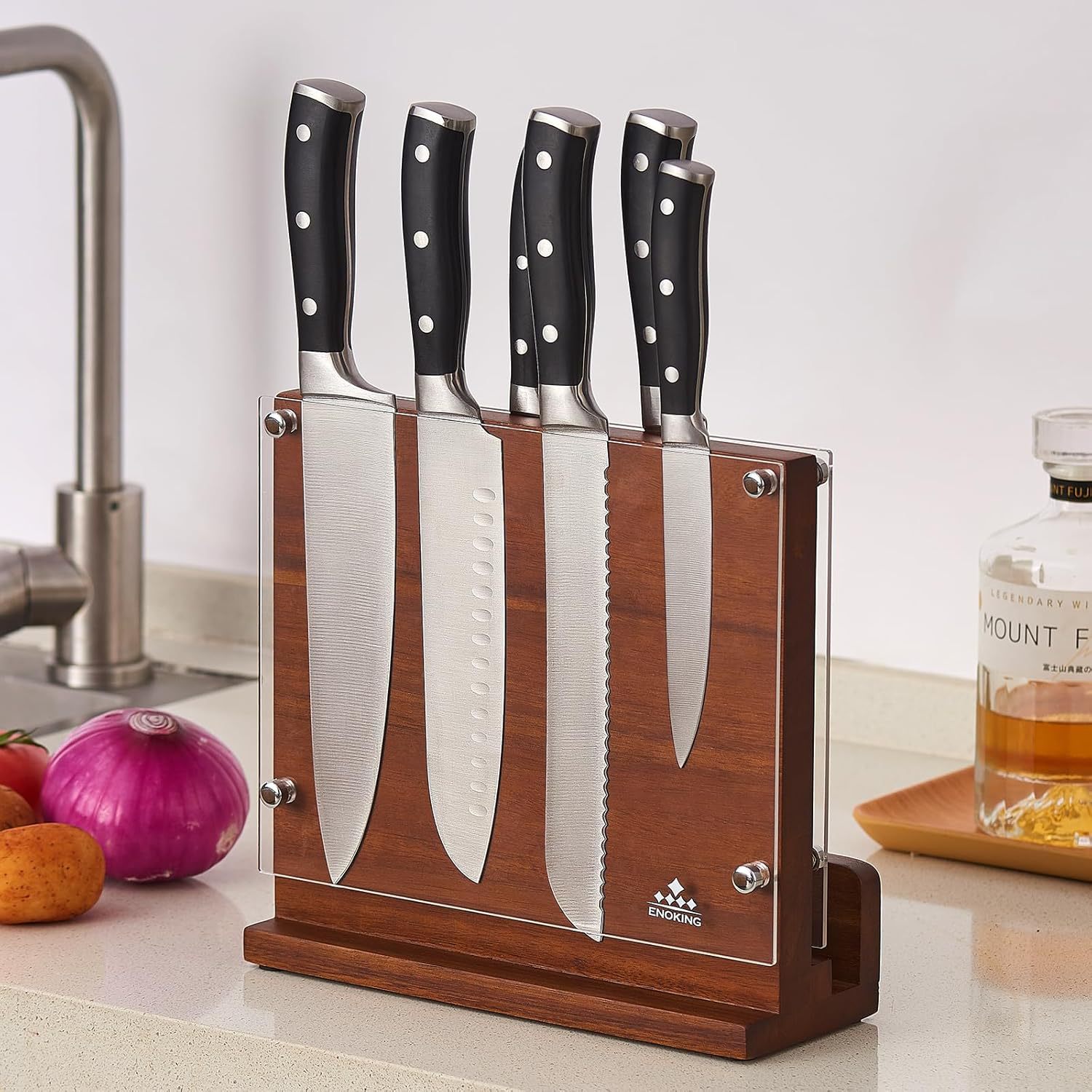 Magnetic acrylic double-sided universal knife, storage system