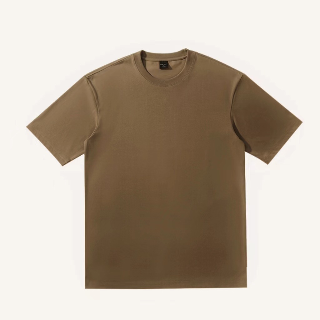 240G 65% de algodón 35% de poliéster camiseta transfronteriza hombro caída camiseta de hombre de manga corta suelta marca de moda personalizada