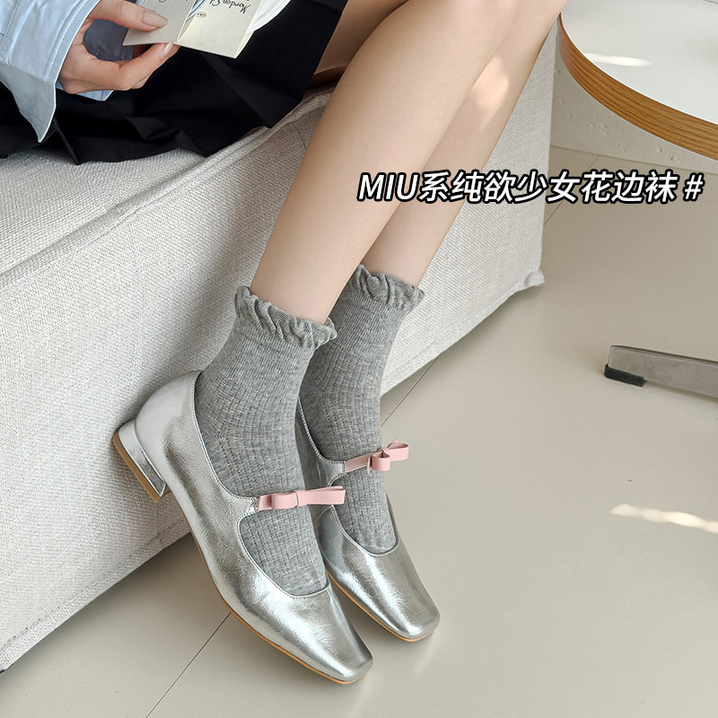 여성 레이스 양말 봄여름 얇은 면 펀칭 메쉬 통기성 땀흡수 무지 단목 양말