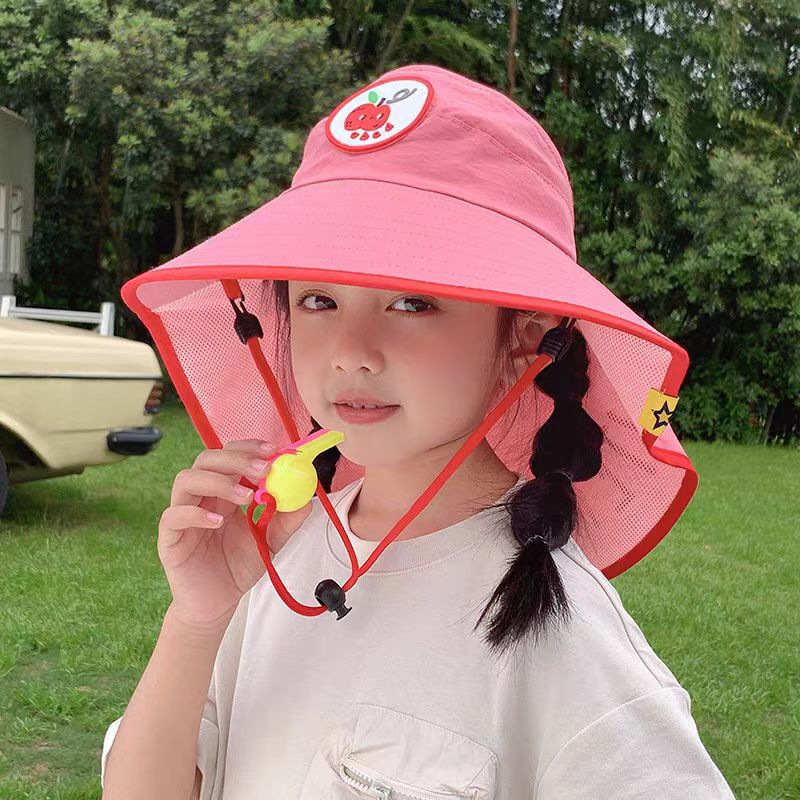 子供用日焼け止め帽子夏男の子抗UV大きなつばネックプロテクター空のトップショールハット女の子日よけ帽子卸売|undefined