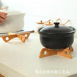 竹制砂锅架十字架造型可拆卸碗碟隔热垫家用餐桌盘子餐具垫锅底垫