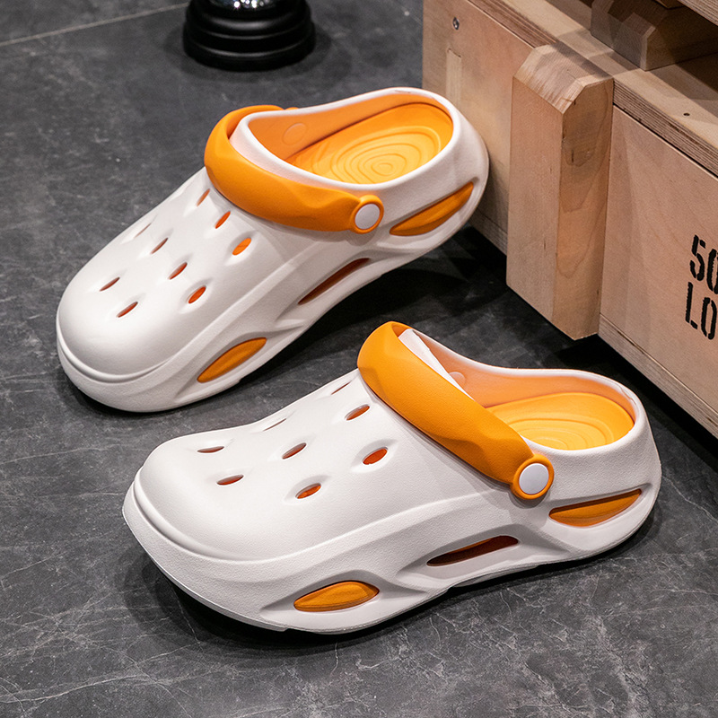 Zapatos de verano para mujeres pareja de arena antideslizante fondo grueso antiodor fugas zapatillas frías para hombres pisando mierda