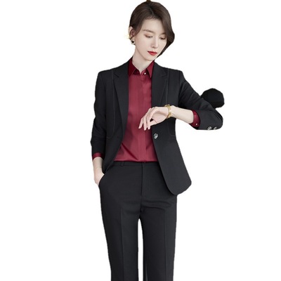 职业装女套装2022秋冬新款韩版长袖时尚气质女神范正装工作服9681