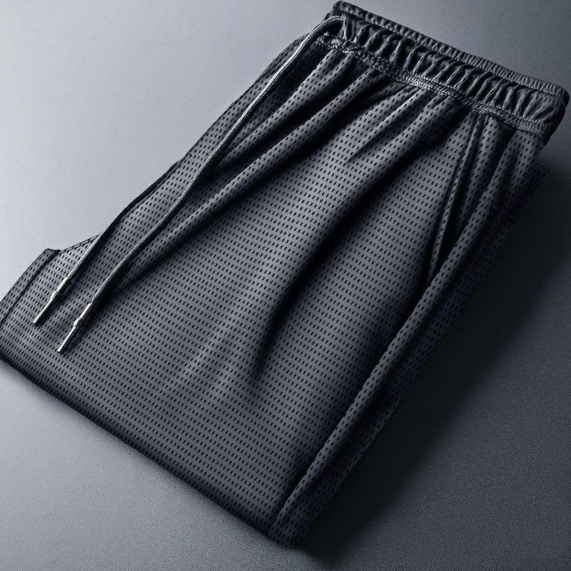 Pantalones casuales de seda de hielo para hombres de verano delgados pantalones de acondicionamiento de aire acondicionado pantalones de acondicionamiento de aire acondicionado de moda