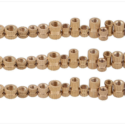 厂家直销  热熔冷压预埋植入内嵌滚花铜螺母 M5M6M8M10铜镶嵌件