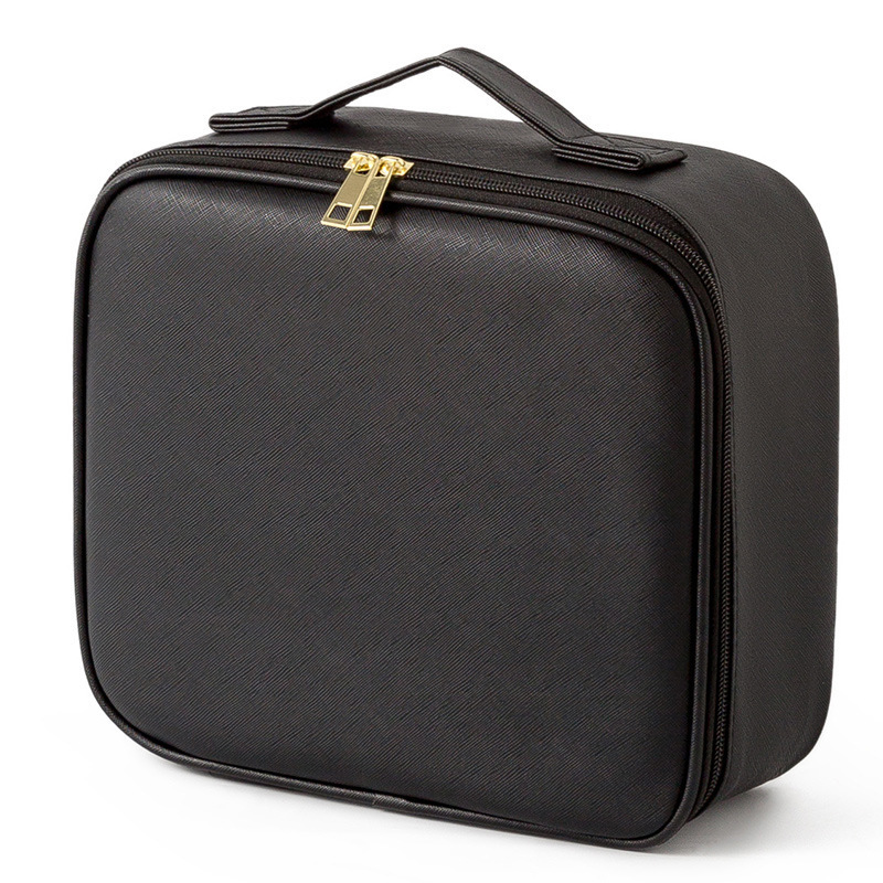 LED con iluminación espejo de pantalla completa bolsa de maquillaje portátil de mujer maquillaje bolsa de mano maquillaje caja de almacenamiento de maquillaje de gran capacidad