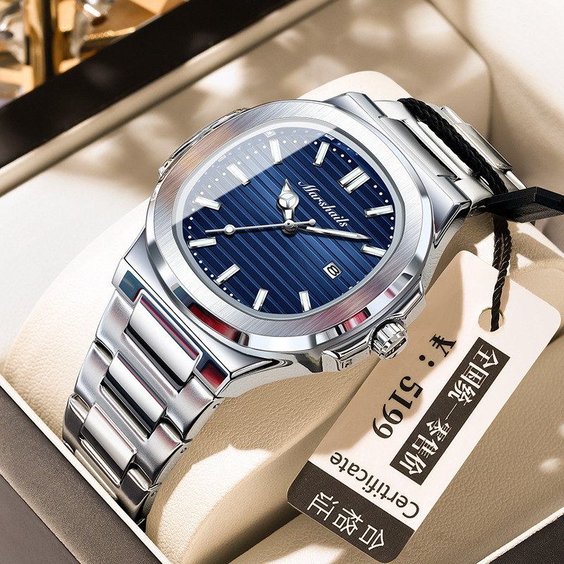 New Waterproof Ultra-Thin Men's Watch with Calendar, Quartz Watch, Live Broadcast, Popular Foreign Trade Item, Dropshipping Available New Waterproof Ultra-Thin Men's Watch with Calendar, Quartz Watch, Live Broadcast, Popular Foreign Trade Item, Dropshipping Available