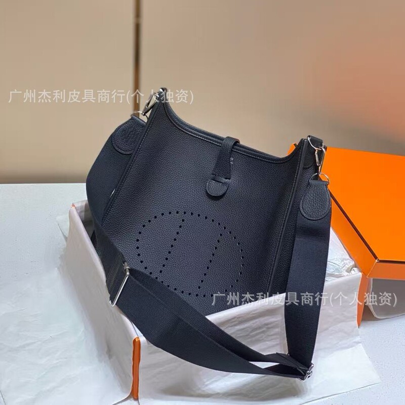 Cross-border semi-hand-sewn waxed thread Evelyne TC top-grain leather shoulder and crossbody versatile bag with actual logo Cross-border semi-hand-sewn waxed thread Evelyne TC top-grain leather shoulder and crossbody versatile bag with actual logo