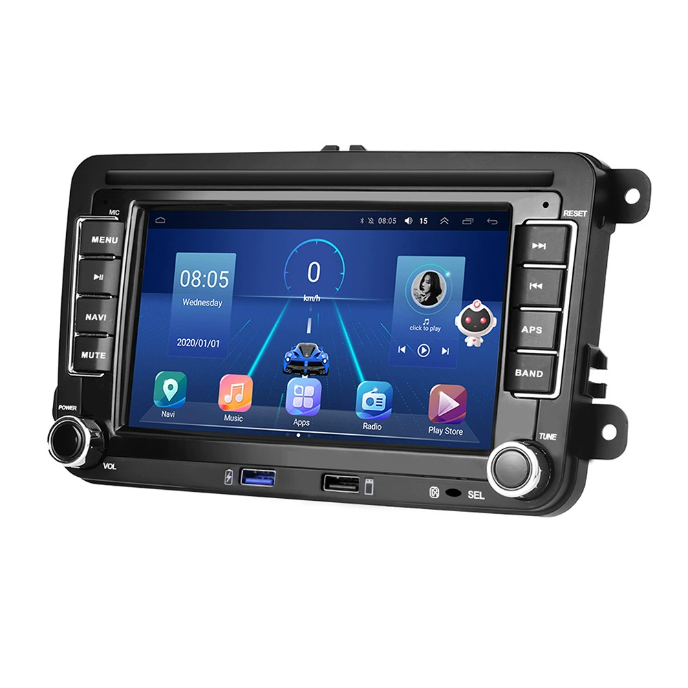 Совместимое с Volkswagen 7-дюймовым Android 13 Центральный блок Большой экран Беспроводной CarPlay Навигация Задняя камера Образ все-в-одном