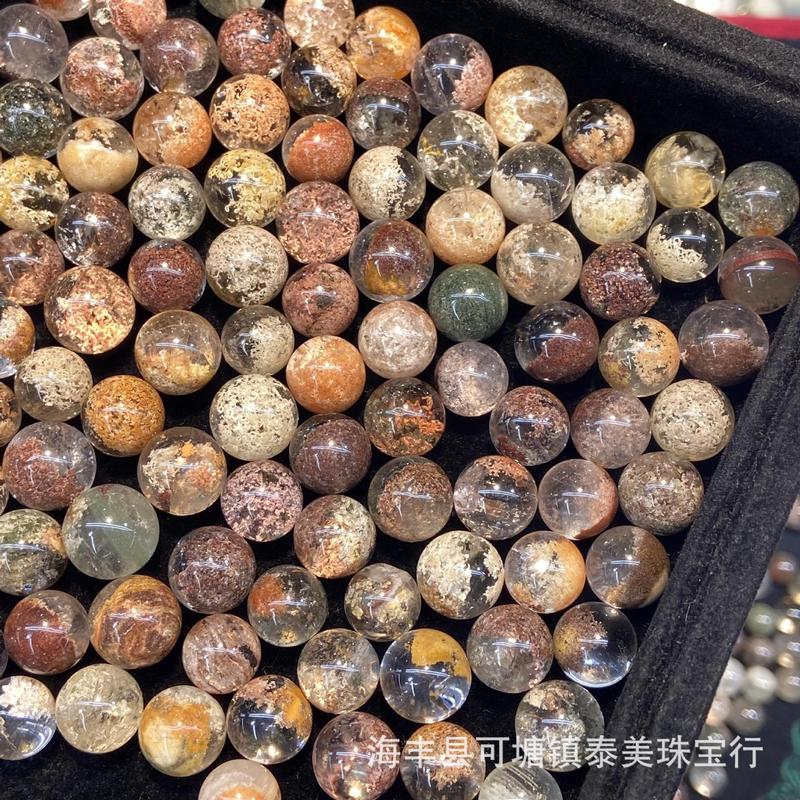天然花幽霊散珠ビーズ卸売り四季彩幽霊結晶透過無孔散珠天然水晶卸売り|undefined