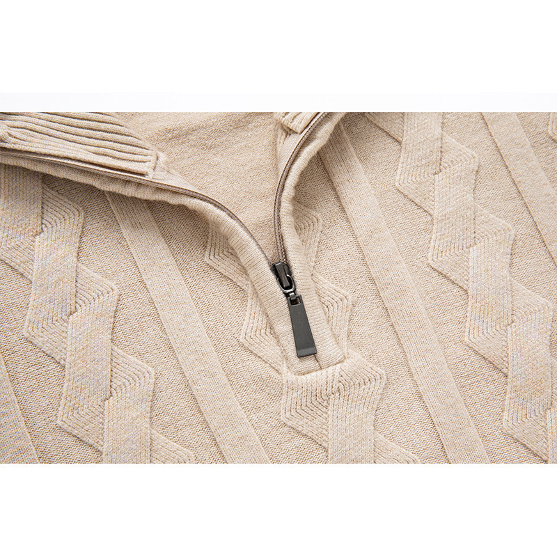New autumn and winter men's Korean style stand up collar pullover knitted swe, plus size fashionable casual base_voghion.com