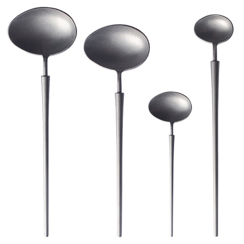 Japanese retro old stainless steel western food spoon household creative 304 eating spoon coffee long handle stirring spoon