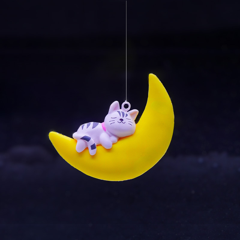 Adorno Flotante de Oso de la Luna para Acuario de PVC, Decorativo, para Pecera