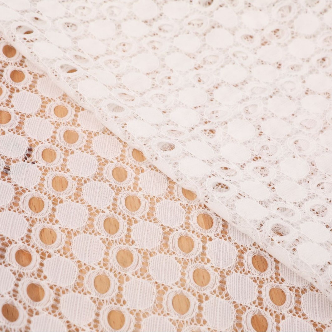 工厂批发弹力蕾丝面料 圆圈泡泡布 服装连衣裙蕾丝布料