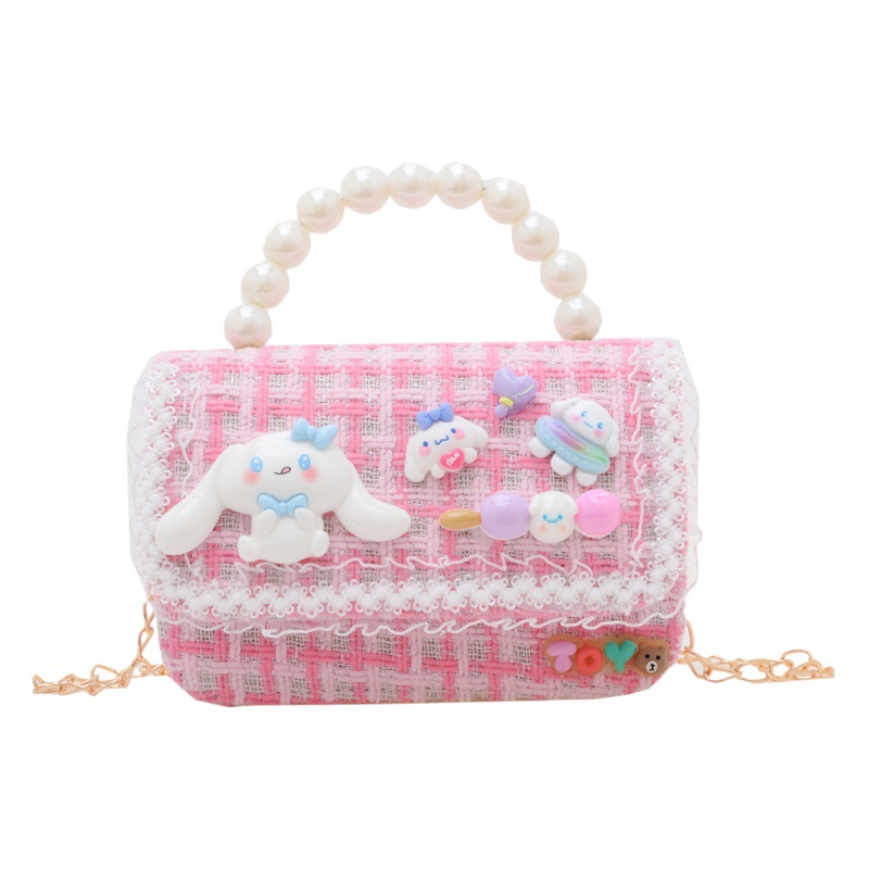 Otoño e Invierno nueva niña monedero dibujos animados lindo accesorios perla bolso versátil estilo occidental bebé bolsa de hombro