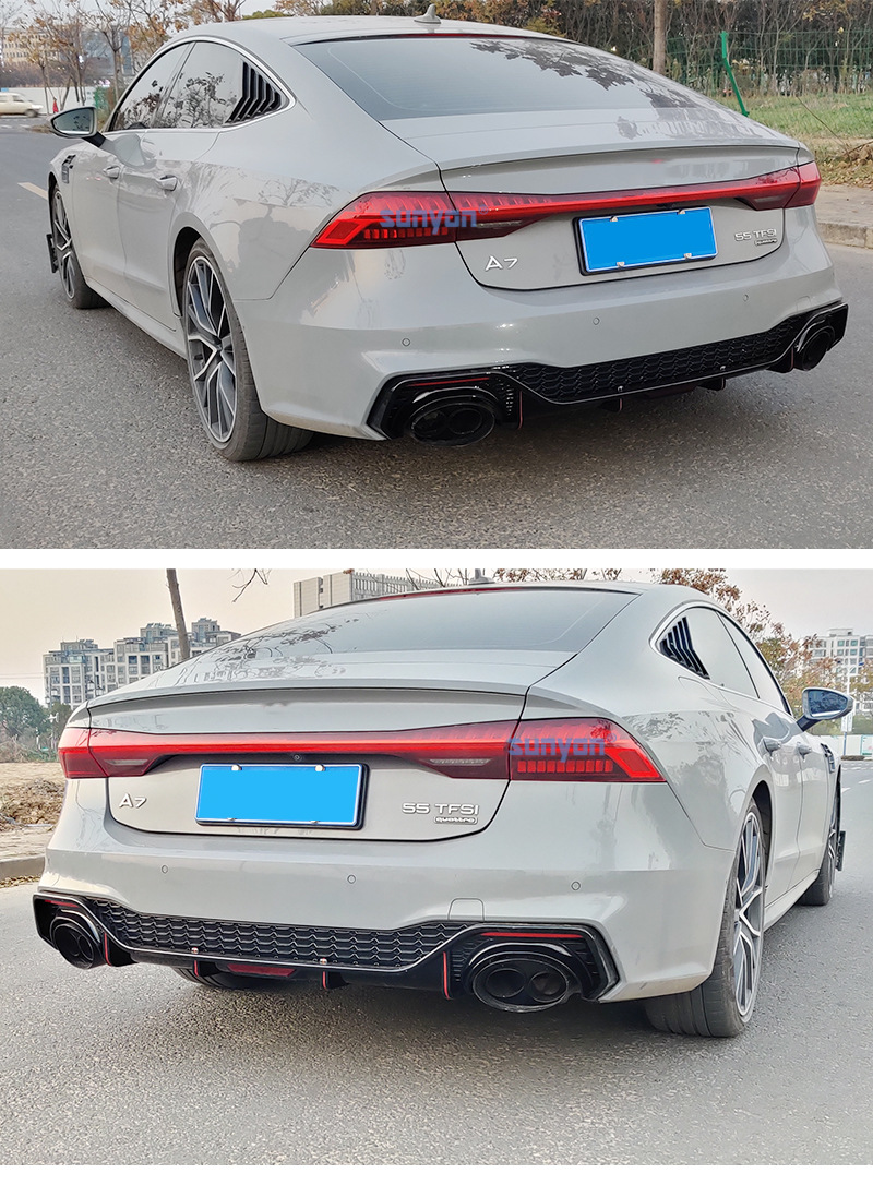 09-24 A7 modified RS7 large surround upgrade S7 front and rear bumper side skirt tail lip tremella for Audi A7 wholesale