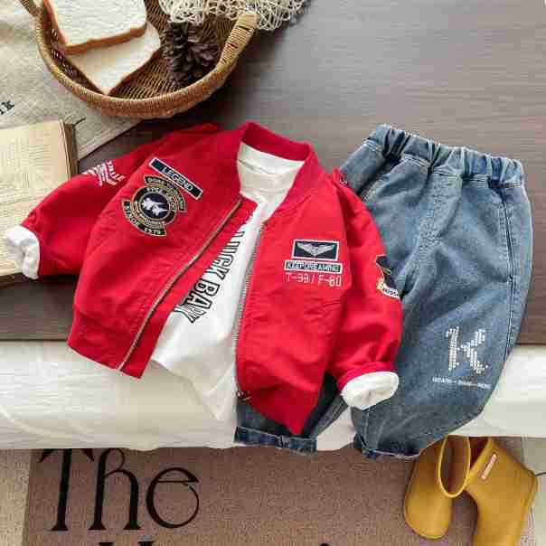 Boys' Clothing Spring and Autumn 2025 New Jacket Flight Suit Baby Casual Zipper Motorcycle Clothes Trendy Three-Piece Suit Batch Boys' Clothing Spring and Autumn 2025 New Jacket Flight Suit Baby Casual Zipper Motorcycle Clothes Trendy Three-Piece Suit Batch