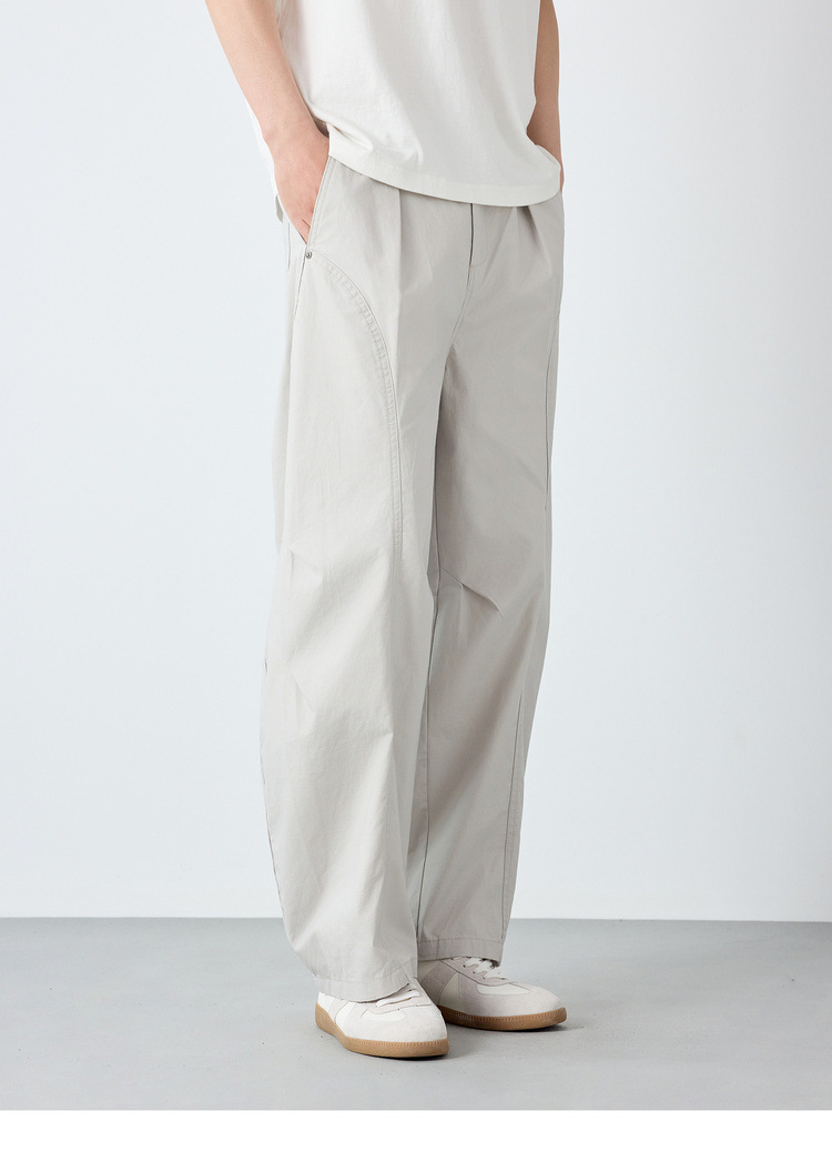 Quần dài nam phong cách Mỹ ống rộng cotton mềm mại — đen chi tiết 19