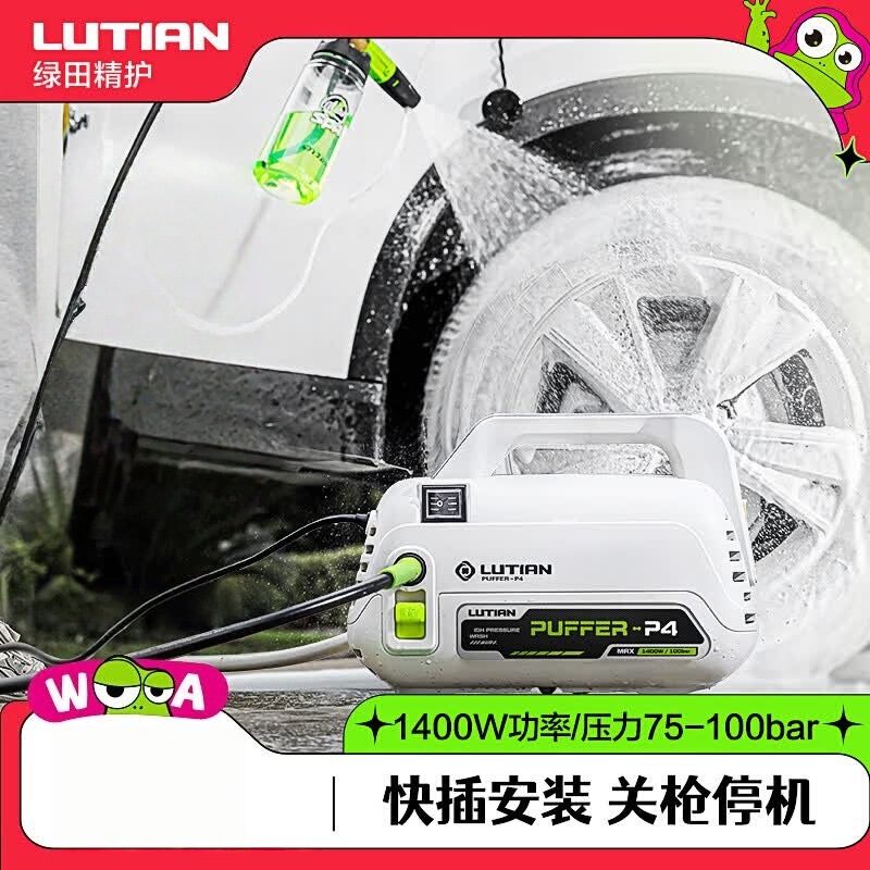 Green field snow leopard car washer 220v high pressure water pump high power induction motor household powerful water gun car brush artifact Green field snow leopard car washer 220v high pressure water pump high power induction motor household powerful water gun car brush artifact