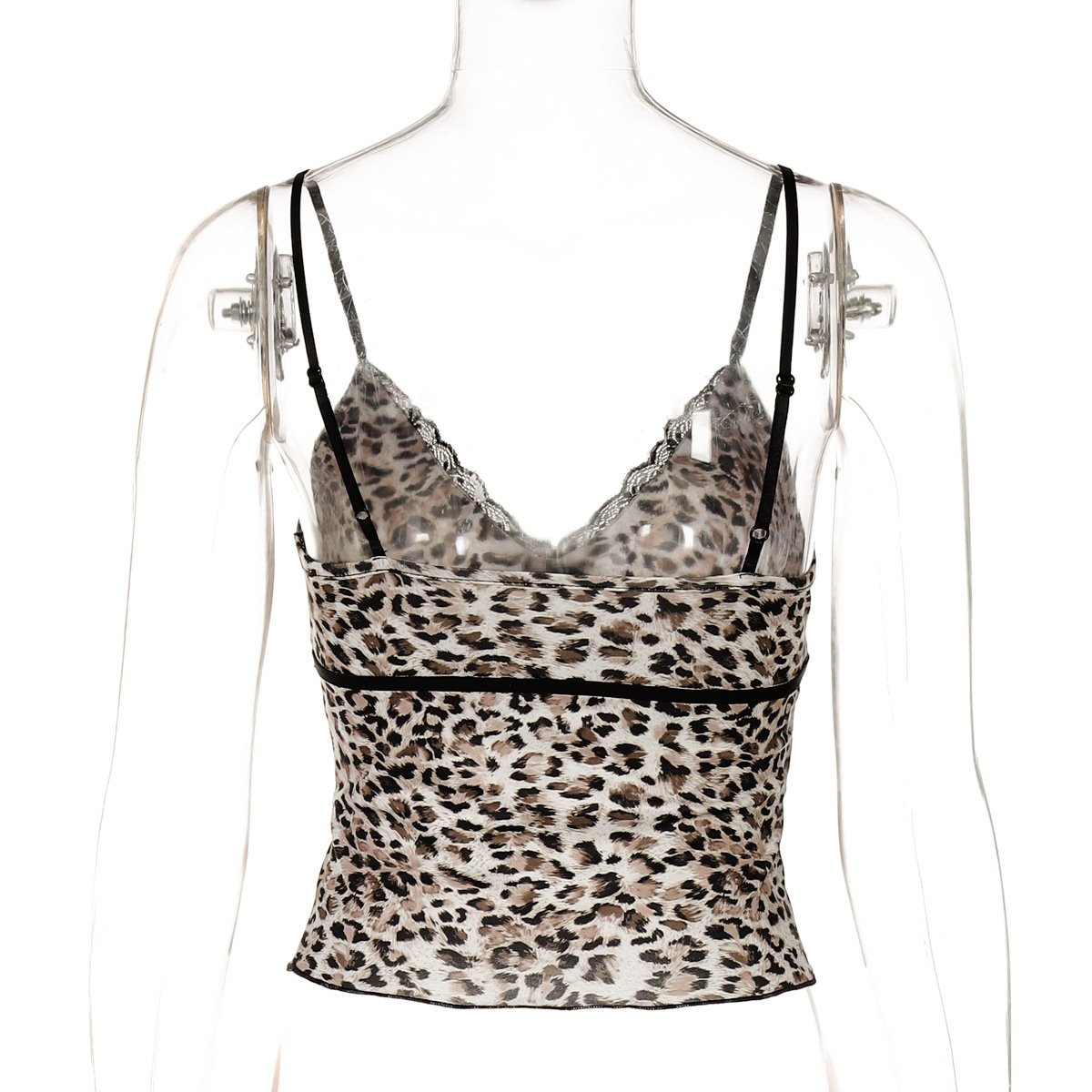72g Weight Polyester Fabric Type Short Top Length Camisole Tops Type Casual, Holiday, Daily Occasion Strap Neckline Slim Fit Type Leopard Pattern Summer Season Sexy, Streetwear Style Backless Craft Wholesale Women's Sexy Streetwear Leopard Tank Tops 7