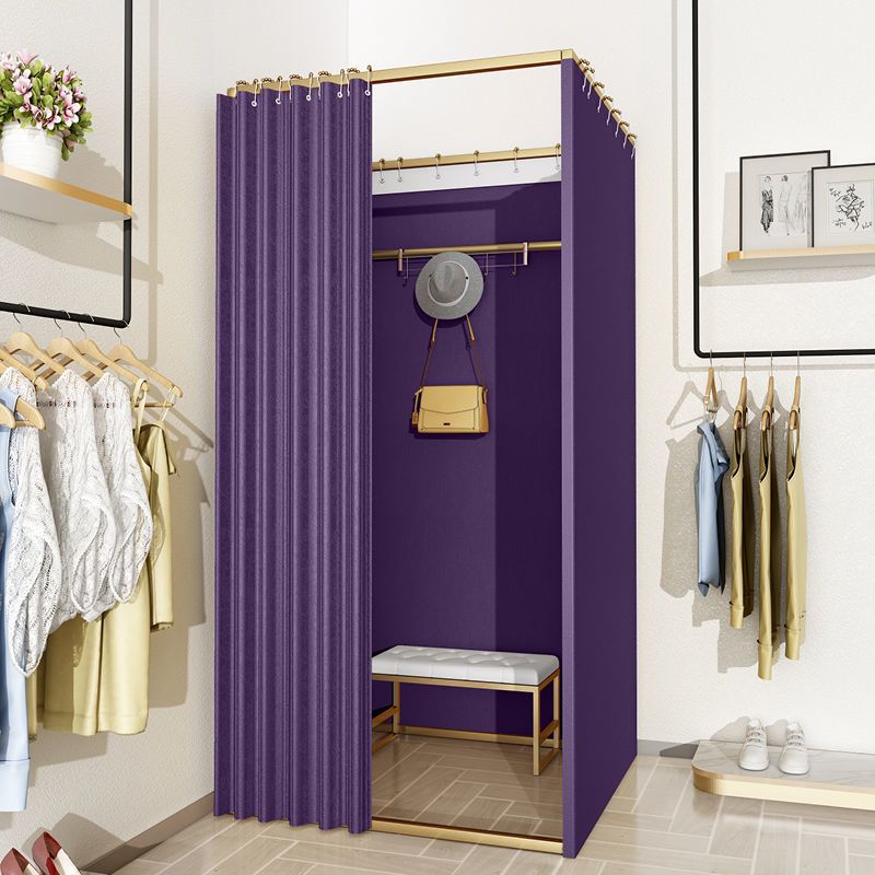 Tienda de ropa, centro comercial, vestuario de ensamblaje, sala de prueba móvil simple, cortina de puerta, piso, estante de exhibición portátil, vestuario