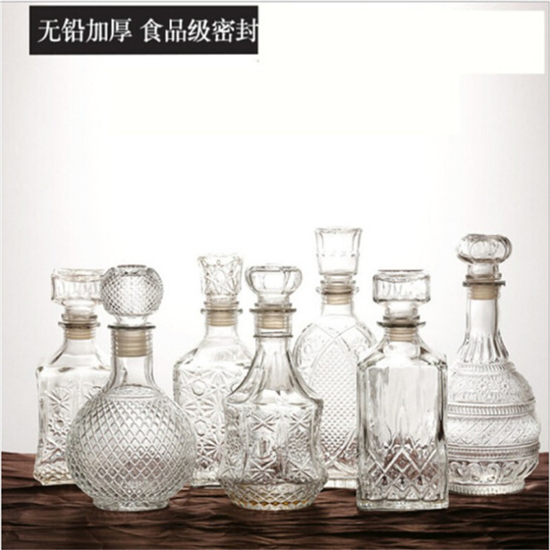 批发玻璃醒酒器xo洋酒瓶500ml红葡萄酒瓶空瓶装饰钻石威士忌酒瓶