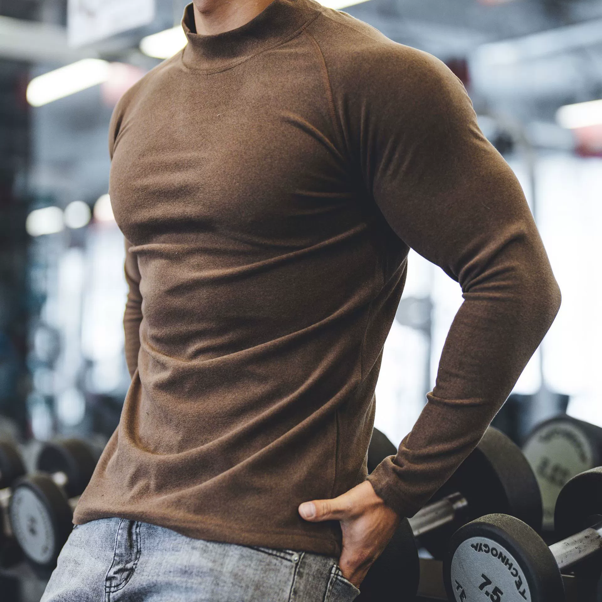 Muscle осенне-зимняя новая мужская спортивная повседневная одежда для бега и фитнеса, однотонная, в стиле Xiaomaoge, двусторонняя, из немецкого вельвета, с регланом и длинными рукавами