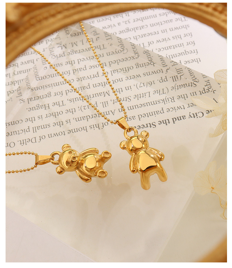 texture long bear smooth sweater chain titanium steel necklace