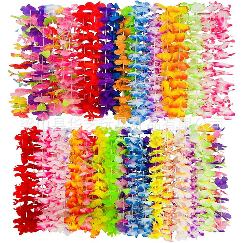 Guirlanda de fiesta hawaiana nueva combinación multicolor transfronteriza de festividades de cumpleaños para usar guirlanda de tela