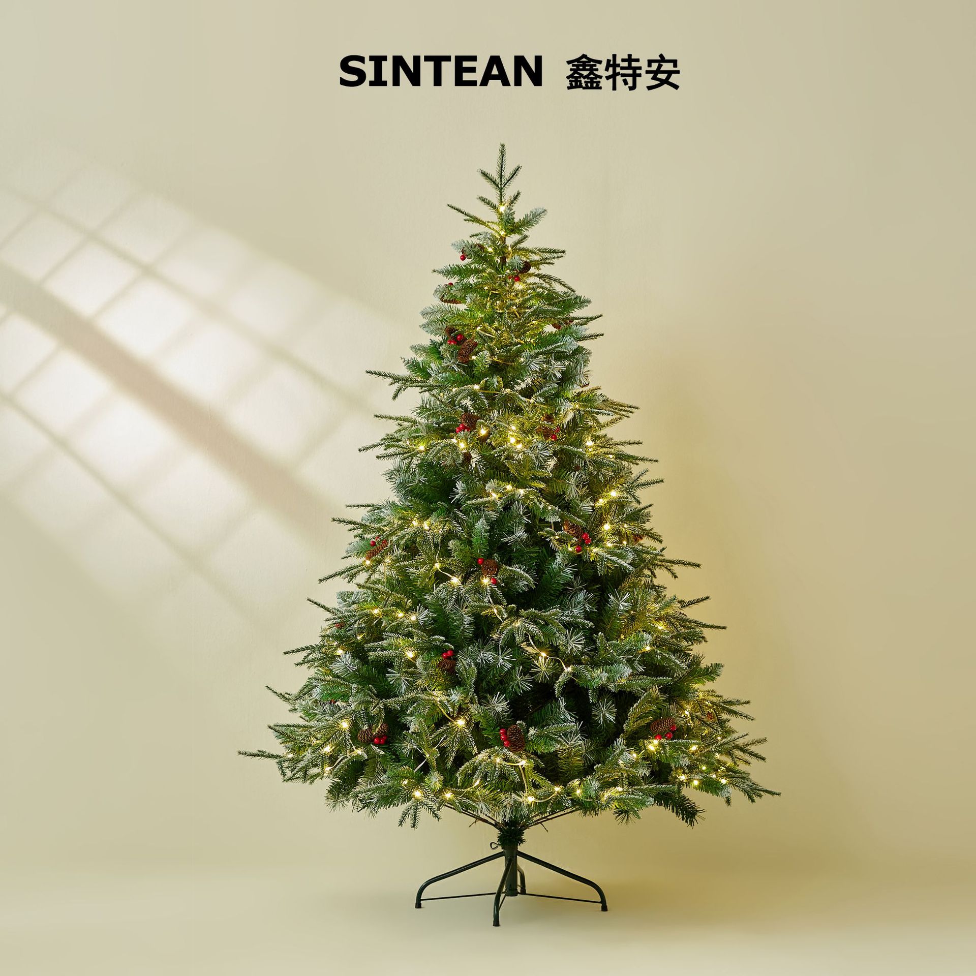 Árbol de Navidad con PE blanco, decoración del hogar, decoraciones navideñas de supermercado, decoración de ambiente, regalos, piñas, árbol de Navidad artificial