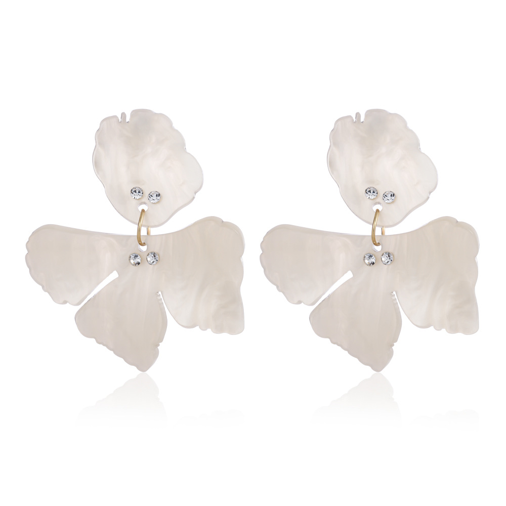1 Pair Fashion Flower Resin Inlay Rhinestones Women's Drop Earrings display picture 8