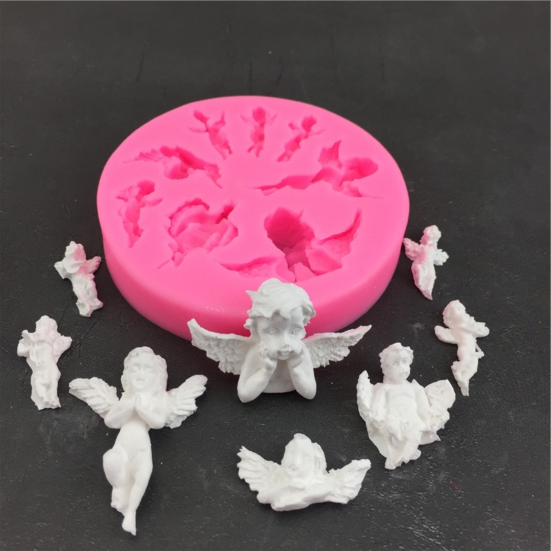 DIY8 3D трехмерный размер крылья ангел ребенок силиконовая форма для выпечки сахара капает гипс декоративные инструменты