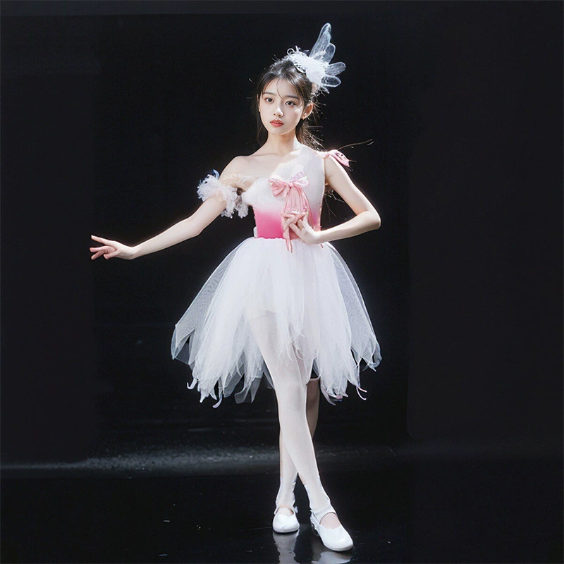 12-й стиль Xiaohuo Pigeon's Sky, детские костюмы для выступлений, женская юбка-пачка принцессы, танцевальные костюмы с маленькими животными