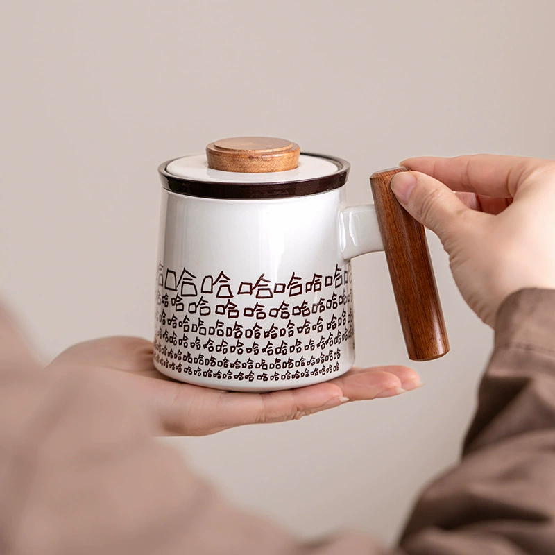 Керамическая кружка Haha Creative с сепаратором чая и крышкой для офиса, персональная кружка для мужчин и женщин