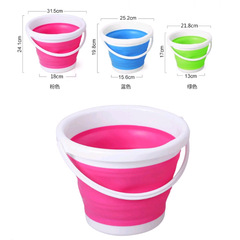Fishing collapsible bucket, silicone one-piece water bucket, fishing gear accessories, water bucket car wash bucket outdoor foldable bucket