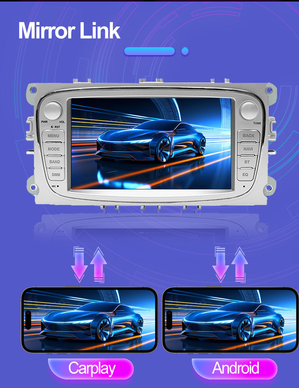 Suitable for Ford Focus 7-inch Android Smart GPS Car Navigation Bluetooth MP5 Player Carplay