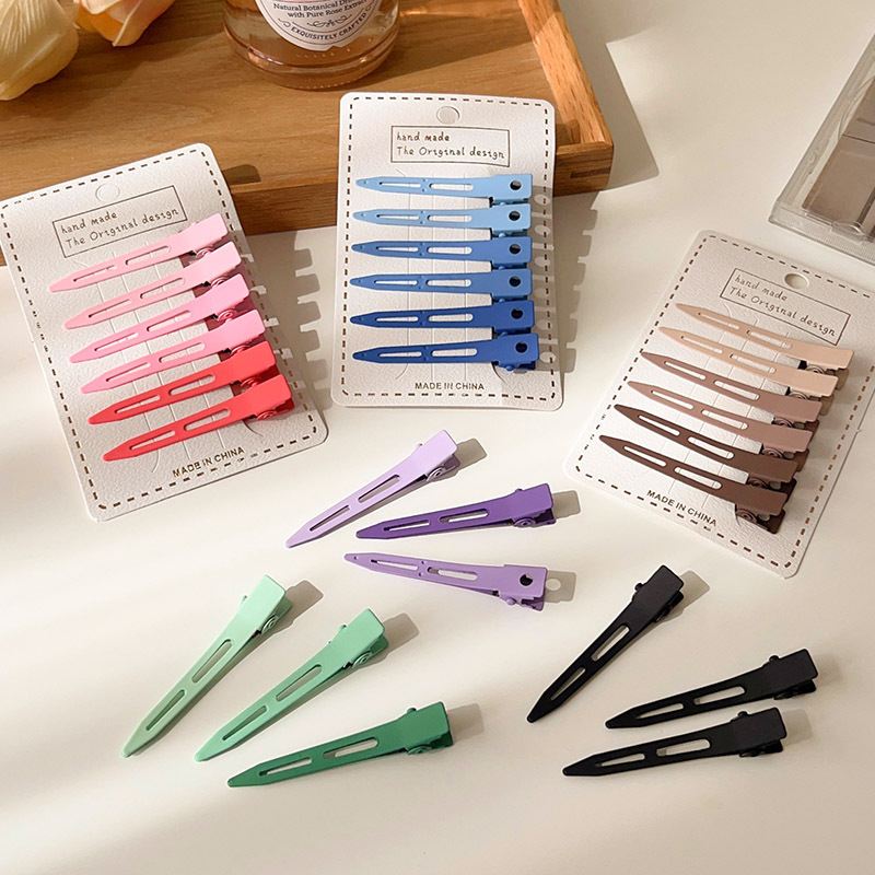 彩色蓬松定位夹刘海定型一字鸭嘴夹小发卡女化妆固定头发夹子头饰