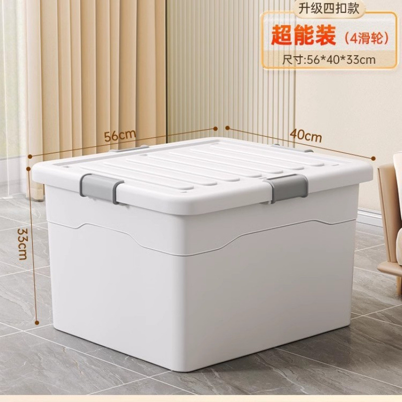 Caja de almacenamiento de ropa doméstica caja de almacenamiento de capacidad de acabado de juguetes libros plásticos almacenamiento de respaldo caja de rotación