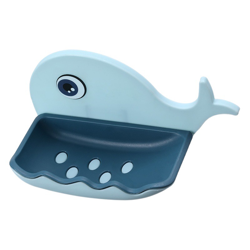 Creativo ponche-libre ballena caja de jabón estante de jabón baño Baño de almacenamiento en rack hogar montado en la pared caja de jabón de drenaje