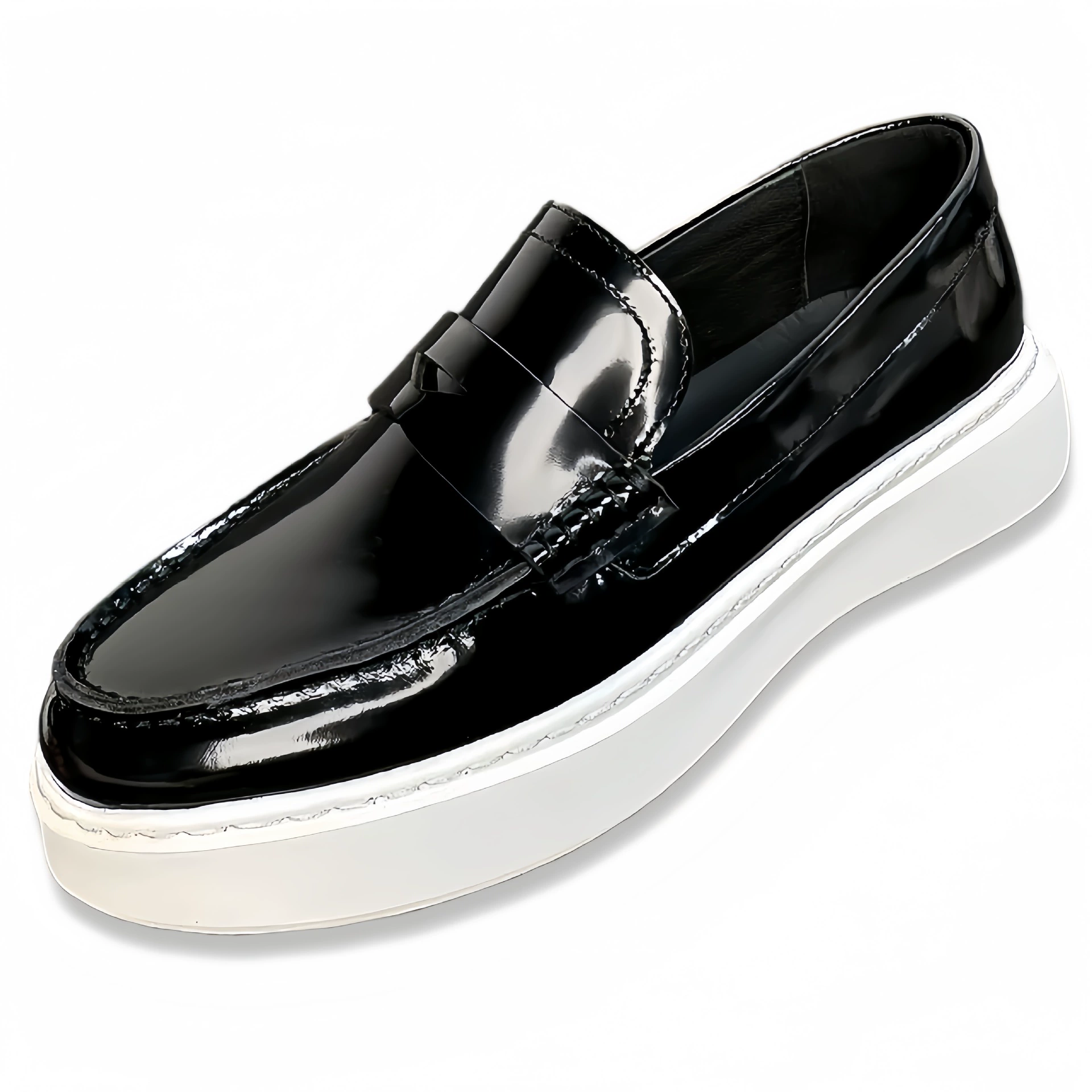 Men's shoes English style for leisure for leather shoes, high leather loafers, shoe covers, footwear platform