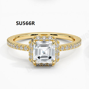 Asche Cultured Diamond Ring with Certificate Lab Diamond Moissanite Ring 1 Carat Cultured Diamond Ring for Women