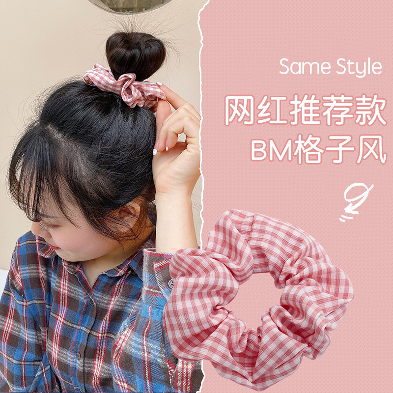 INS cerdo blanco intestino grueso anillo de pelo Super Niña de hadas Corea del Sur Internet celebridad mismo estilo BM intestino grueso anillo de pelo simple cuerda de pelo accesorios para el cabello