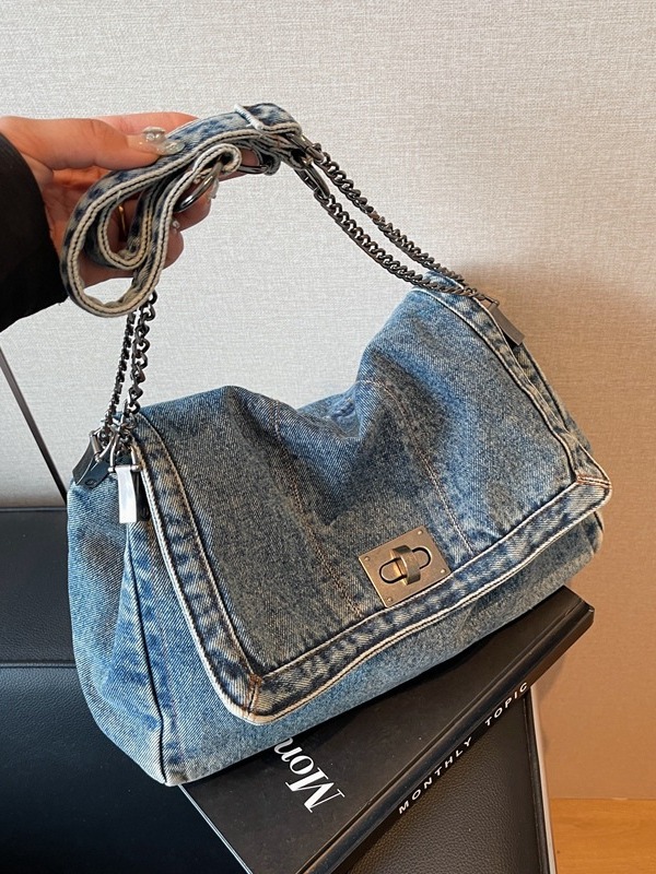 Transfronterizo hacer viejos jeans bolsos de botín para mujeres 2024 nueva moda retro de gran capacidad de viaje mochila de hombro