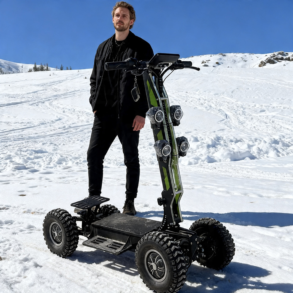 MIA13 pulgadas cuatro ruedas scooter eléctrico de alta velocidad doble tracción cuatro tracción vehículo todoterreno al aire libre vehículo de patrulla militar y policial plegable